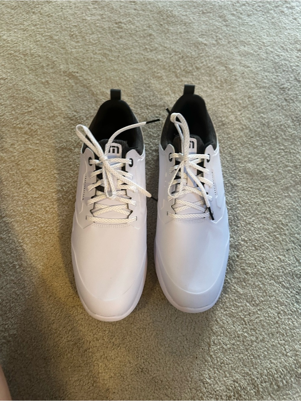 Travis Mathew Men's White Golf Sneakers with Black Lining. New! Size 12.